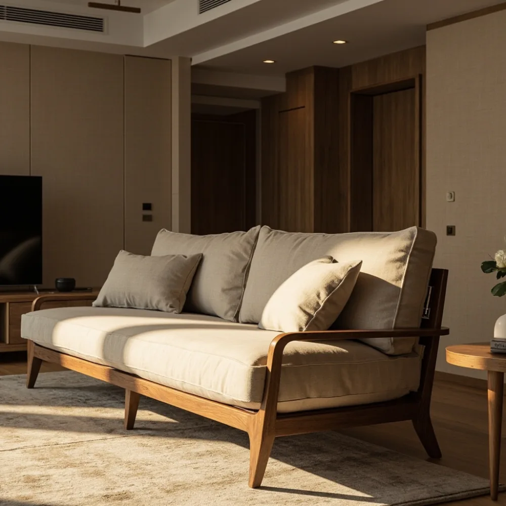 서울 28평 아파트 거실 220cm 월넛 포스트모던 럭셔리 sofa kr 3인용 95kg 통째 출고 장면