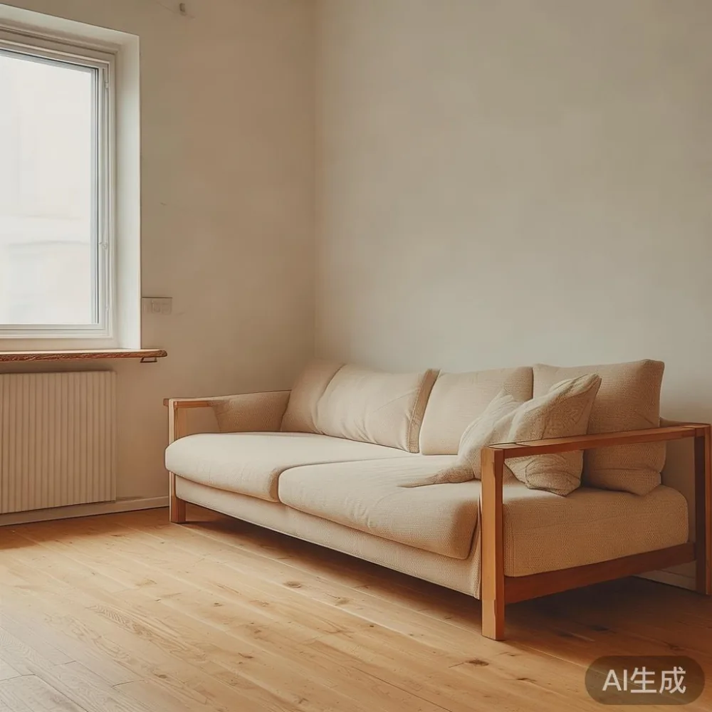 따뜻한 미니멀 인테리어에 가구를 맞추는 법: 25평 아파트·오피스텔 실전 가이드 — corner of a small condo apartment with wooden fl