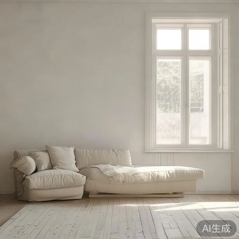 따뜻한 미니멀 인테리어에 가구를 맞추는 법: 25평 아파트·오피스텔 실전 가이드 — staged against a plain wall with a linen sofa ne
